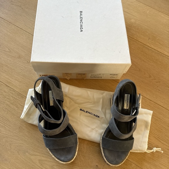 Balenciaga Women's Gray Wedge Sandals - Picture 5 of 8